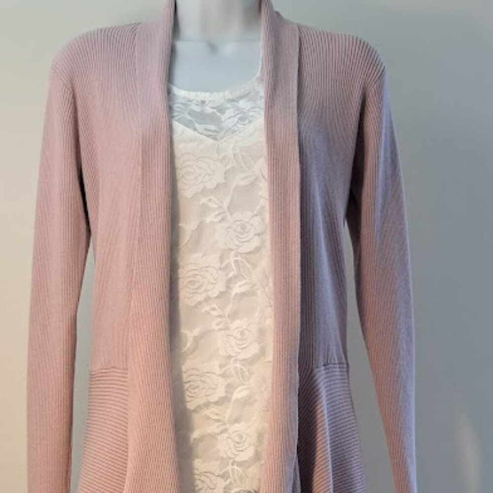 Asymetrical cardigan Suzy Sheer  X-Small Mauve